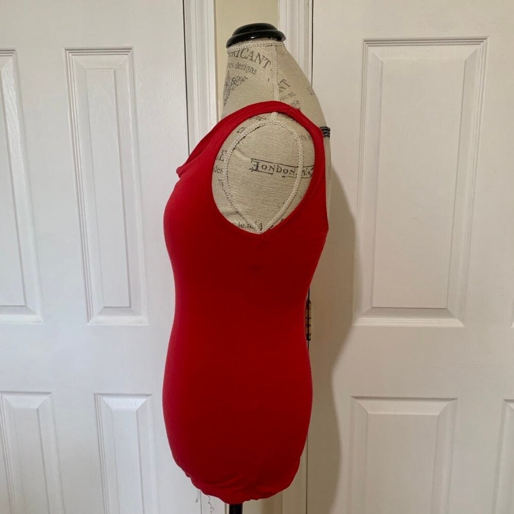 Red Tank Top with Back Rhinestone Detail - Picture 4 of 6